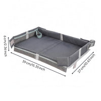 Padded Travel Tray Table Organizer Raised Side Walls Foldable Tray Table Fastening Straps Compartment Organizer Box