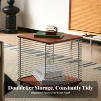 Rolling Cube Shelf sectional Design Side Table Sturdy Frame for Living Room, Study