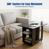 Movable Coffee Table, Hardwood Folding Side Table, Multi-Functional Living Room Furniture, Space-Saving, For Adults