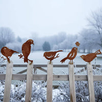 5 Pieces Metal Bird Outline Painted Finish Bird Cutout Set Nature-Inspired