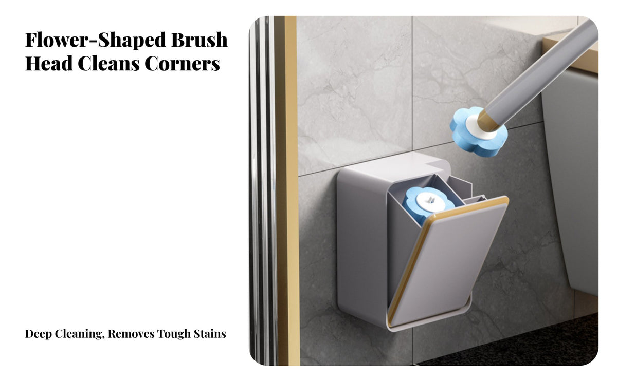 Toilet Brush Set Hygienic Wall Mounted Toilet Scrubber Kit Hands Disposal