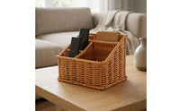 Wicker Desktop Basket Handwoven Woven Desk Basket Compact