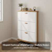 Flip down Footwear Organizer Space-Saving Tipping Footwear Organizer Solid Wood Legs for Small Apartment Dwellers, Homeowners, Hallway, Living Room