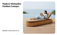 Waterproof Adjustable rear Wooden Recliner Weather-Resistant Sunlounger Luxury Design Chaise Lounge Easy to Clean for Sunbathers, Hotel Managers, Homeowners, waterfront, Beach, Garden, rearyard