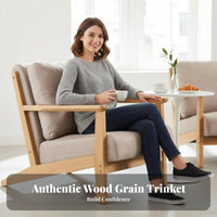 Stylish Design Upholstered Armchair Thick Padded Cushions Wooden Frame Armchair High-Density Foam Lounge Seating Sturdy Construction for Business Owners, Book Lovers, Office, Reception Area, Living Room, Reading Nook