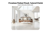 Black Walnut Wood Sofa Set Space Saving Chinese Design L-Shaped Couch Easy to Assemble Solid Wood Storage Sofa for Families, Lounge Area, Home