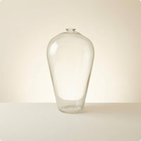 Clear Glass Vase Stable Flat Base Decor Piece 2 Mm Thick for Dried Flowers