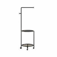 Mobile Design Wheeled Towel Valet with Hamper Space Saving Bathroom Organizer Rust-Proof Storage Trolley Multi-Functional for Homeowners, Families, Students, Laundry Room, Bedroom, Balcony