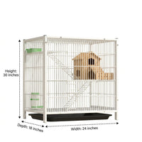 Guinea Pig Cage and Multi-Level Pet Cage, Metal Wire Small Animal Enclosure, Squirrel Cage Indoor with 1.5cm Bar Spacing and Removable Out Tray