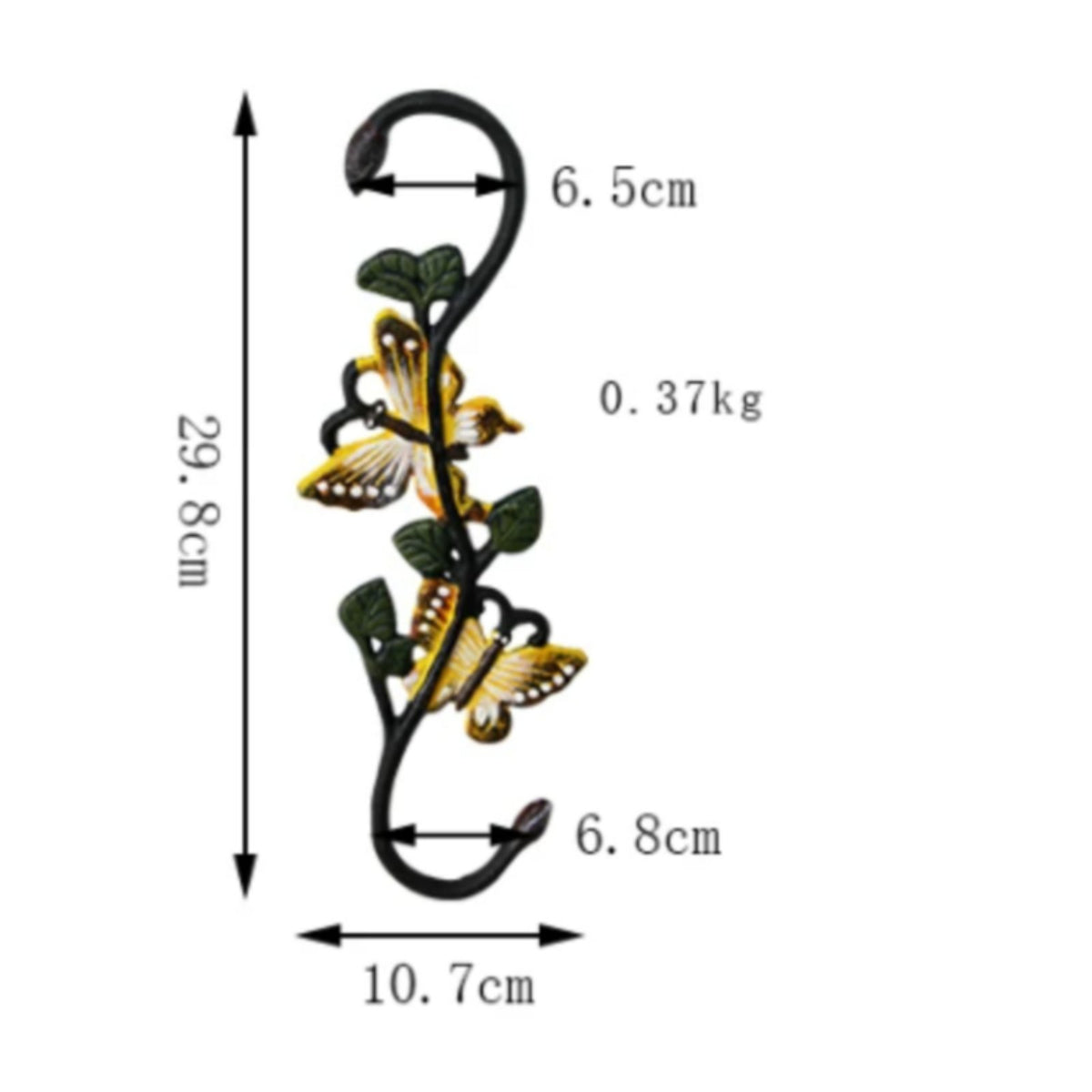 2 Pieces No Hanging Hook Cast Iron Decorative S Hook for Courtyard, Garden