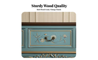 sturdy Wood Construction Colorful 5-Drawer Chest United States Country design Multi-Drawer upright Cabinet Vintage Design Accent chest of drawers Hand-Painted Finish for Decorators, Homeowners, Bedroom, Living Room, Entryway, Hallway