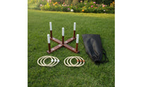 Giant Hoop Toss Game Rustic Hoop Toss Game with Storage Bag Portable for Backyard, Lawn