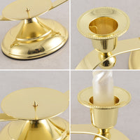 European Style Three-Arm Balance Candle Holder, Vintage Metal, Electroplated Finish