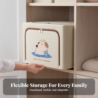 Foldable Fabric Box with view panel Large Capacity Household Storage Side Handles