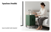 Curved Single-Drawer End Table custom-crafted visual design aesthetic Nightstand Spacious Storage