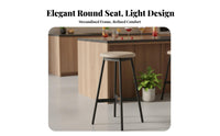 Round Backless Stool Nordic Design Bar Chair Minimalist Design for Pub, Counter