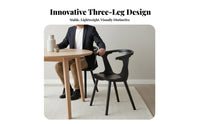 Curved Backrest Dining Chair All-Wood Wood Construction Armchair Nordic Design Wabi-Sabi Aesthetic for Homeowners, Study Room
