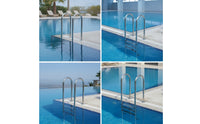 Stainless Steel Pool Ladder Polished Pool Ladder with Handrails Anti-Skid for Spa