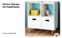 Youngsters' Suspended Book Organizer with Bins Includes Drawers Children's Room Furniture Multi-Functional Design