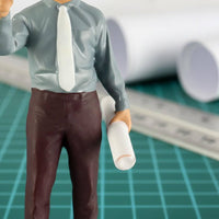 Construction Worker Figurine Bookshelf Decor Miniature Builder Model for Display