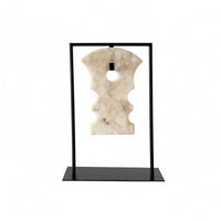 Metal Frame with Marble Insert Modern Frame with Hanging Ornament Minimalist Tabletop Decor Piece for Entryway