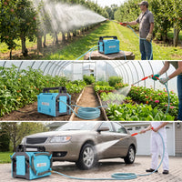 Portable Sprayer with Dual Mechanisms Rechargeable Powered Sprayer with Brass Nozzle Handheld for Farmers, Gardeners, Farms, Orchards, Car Washing