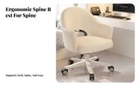Upholstered Rolling Chair Padded Armrests Upholstered Rolling Armchair for Women