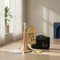Polished Trompeta De Bolsillo Con Kit Completo Compact Trompeta De Bolsillo Con Guantes Portable Instrumento Lightweight for Rehearsals