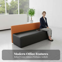 Minimalist Design Multi-Piece Configurable Couch Sturdy Construction L-Shaped Sectional Sofa Rounded Corners Commercial Furniture High-Density Foam for Visitors, Business Clients, Office Workers, Reception Area, Company Lobby, Waiting Room