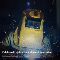 Leather Welding Hood Heat Resistant Flip Up Lens for Workshop