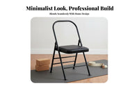 Foldable Design Iyengar Mindful Movement Chair Deepens Stretches Folding Mindful Movement Chair Padded Seat Backless Exercise Stool Portable for Beginners, Seniors, Home Gym