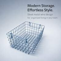 Laundry Basket with Metal Wire Mesh for Bedroom Storage, Low Carbon Steel for Shelves, Wall Hanging or Freestanding Design