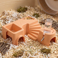 Hamster Cage and Combined Habitat, Hamster Villa with Openings, Multi-Function Landscape for Engaging and Active Small Pets