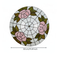 flower Stained Glass Lamp Never flower Ceiling Lamp Easy to Clean Home Lighting for Bedroom, Balcony