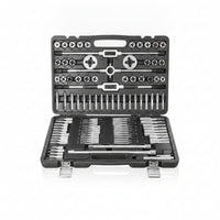 110 Pieces Organized Tap and Die Set with Storage Case Ergonomic Tap and Die Set with Wrenches Portable Threading Tool Kit Complete for Machinists, Mechanics, Workshop, Machine Repair