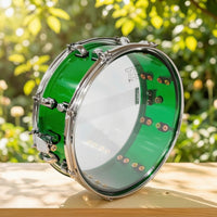 Transparent Marching Snare Drum Translucent Snare Drum with Acrylic Shell Chrome Percussion Instrument Compact for Drummers, Parades, Stage Performances