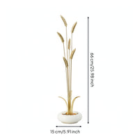 Brass Wheat Sculpture with Jade Bowl Light-Luxury Tabletop Ornament Slender