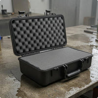 Molded Plastic Safeguarding Storage Case Locking Latches Foam Lined Case Black Portable Equipment Box Heavy Duty