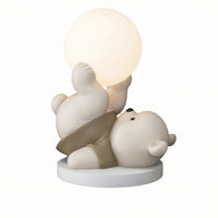 Bear Night Light Tabletop Bear Ornament with Lamp Cute for Bedside Table, Desk