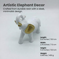 Resin Elephant Statue for Home Decor, Modern Minimalist Animal Figurine, Elegant Resin Elephant Gift - Image 3