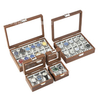 Walnut Wood Watch Storage Gift Box with Display Case