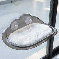 Cat Bed Window Perch with Soft Cushion, Felt Material Hammock for Indoor Cats, Strong Suction Cup Mount Window Cat Bed, Space Saving Design