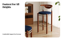 Molded Shell Pedestal Stool Integrated Footrest Bar Chair shapeed Seat for Pub