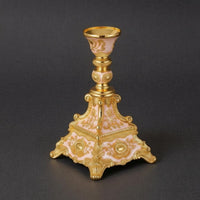 Ornate Candlestick Holder Glossy Metallic Look Single Head Candlestick Holder