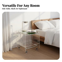 2-Tier Rolling Trolley Minimalist Design 2-Tier Rolling Trolley Easy to Assemble