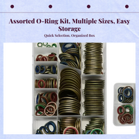 JB982 O-Ring Assortment Kit, Metal Bonded Gasket Washer, Nitrile Rubber, Suitable for Hydraulic Oil tubes, Leak leak-stopping, resilient, Easy to Install