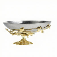 Pedestal Fruit Tray Stainless Steel Fruit Bowl with Pedestal Gold Centerpiece Holder Tray for Home Decor