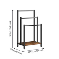 Towel Rack with Shelf Multiple Rods Freestanding Towel Rack Multi-Height
