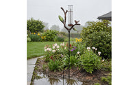 Decorative Bird Rain Gauge Measurement Markings Metal Stake Rain Gauge for Lawn