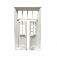 1:12 Scale Dollhouse Door Pane-Style Two Panel Toplight Door Rectangular Frame